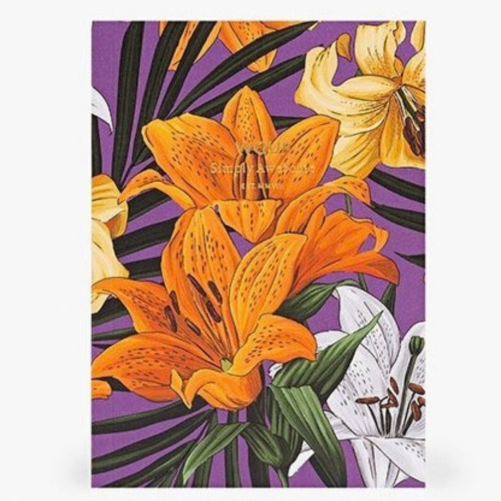 💜NWOT Wouf "Simply Awesome" Orange & Purple Floral Hawaiian Paperback Notebook